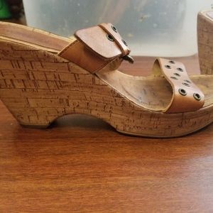 Matisse leather studded wedges